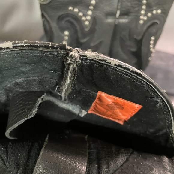 Harley Davidson Mens Western Cowboy Embroidered - Stud Leather Boots sz 10 91526 - Picture 12 of 14